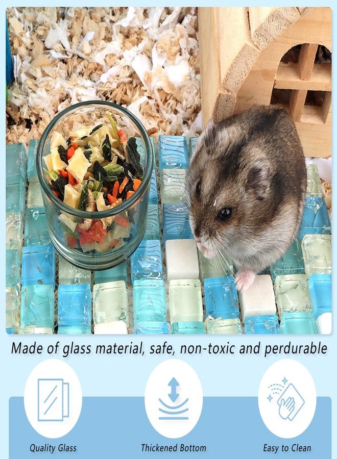 DQITJ 2 Pcs Hamster Food and Water Bowl Glass Anti-Turning Transparent Dish for Hamster and Other Small Pet - Image 2